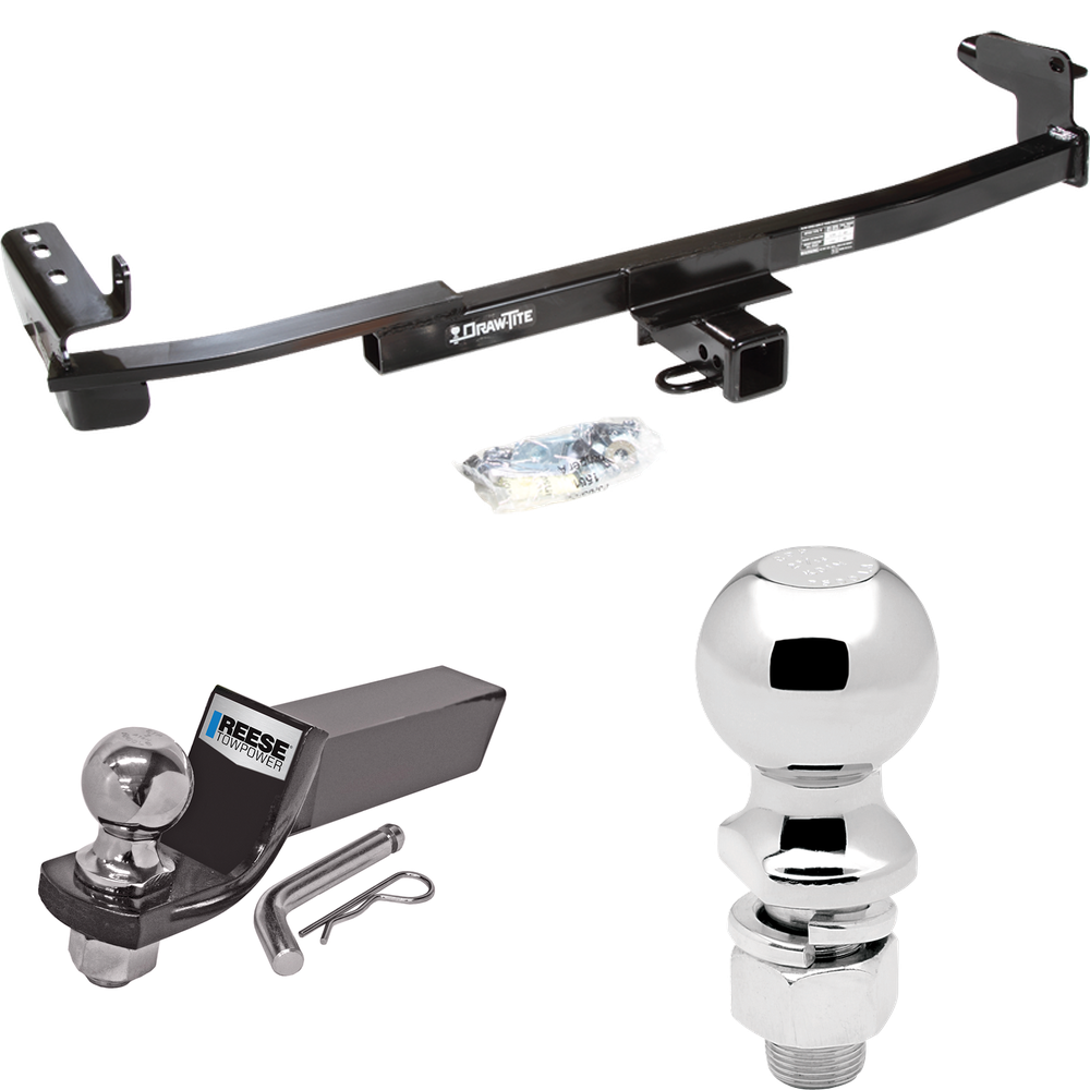 Fits 2005-2007 Ford Freestyle Trailer Hitch Tow PKG w/ Starter Kit Ball Mount w/ 2" Drop & 2" Ball + 2-5/16" Ball By Draw-Tite