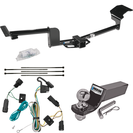 Fits 2009-2019 Ford Flex Trailer Hitch Tow PKG w/ 4-Flat Wiring + Starter Kit Ball Mount w/ 2" Drop & 2" Ball By Reese Towpower