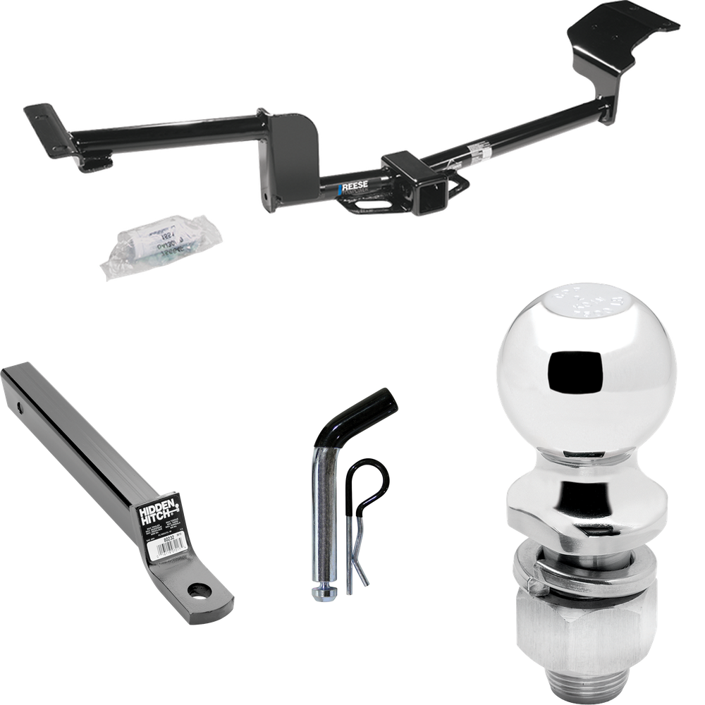 Fits 2009-2019 Ford Flex Trailer Hitch Tow PKG w/ Extended 16" Long Ball Mount w/ 2" Drop + Pin/Clip + 2" Ball By Reese Towpower