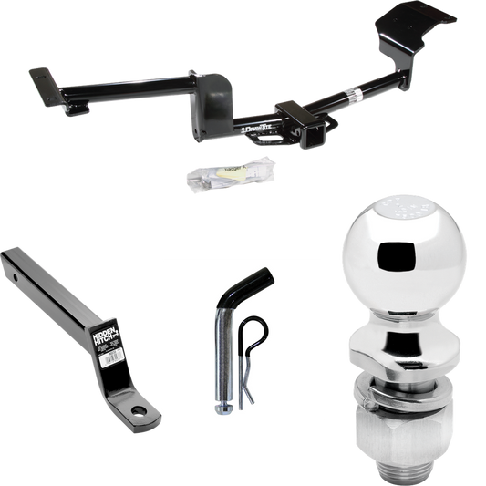 Fits 2009-2019 Ford Flex Trailer Hitch Tow PKG w/ Extended 16" Long Ball Mount w/ 4" Drop + Pin/Clip + 2" Ball By Draw-Tite