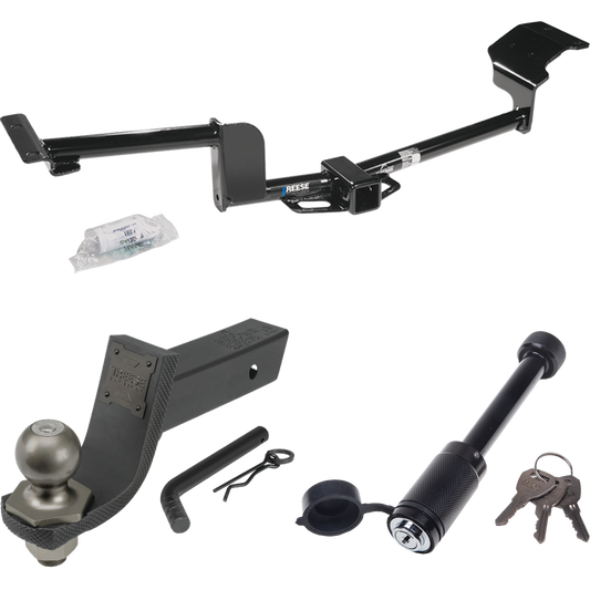 Fits 2010-2014 Lincoln MKT Trailer Hitch Tow PKG + Interlock Tactical Starter Kit w/ 3-1/4" Drop & 2" Ball + Tactical Dogbone Lock By Reese Towpower