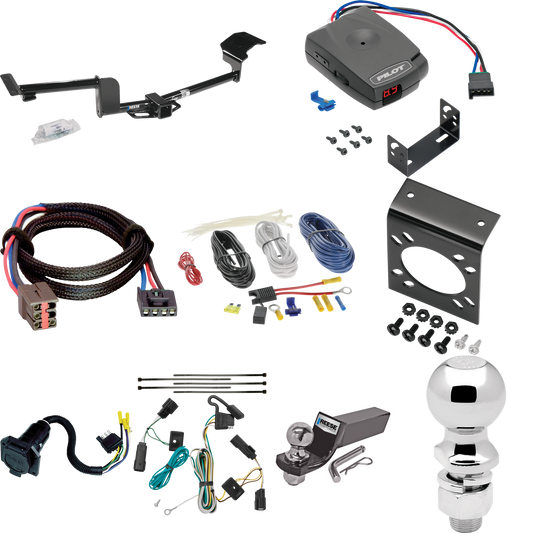 Se adapta al paquete de enganche de remolque Ford Flex 2009-2011 con control de freno piloto serie Pro + adaptador BC Plug &amp; Play + cableado RV de 7 vías + soporte de bola y caída de 2" y 2-5/16" de Reese Towpower