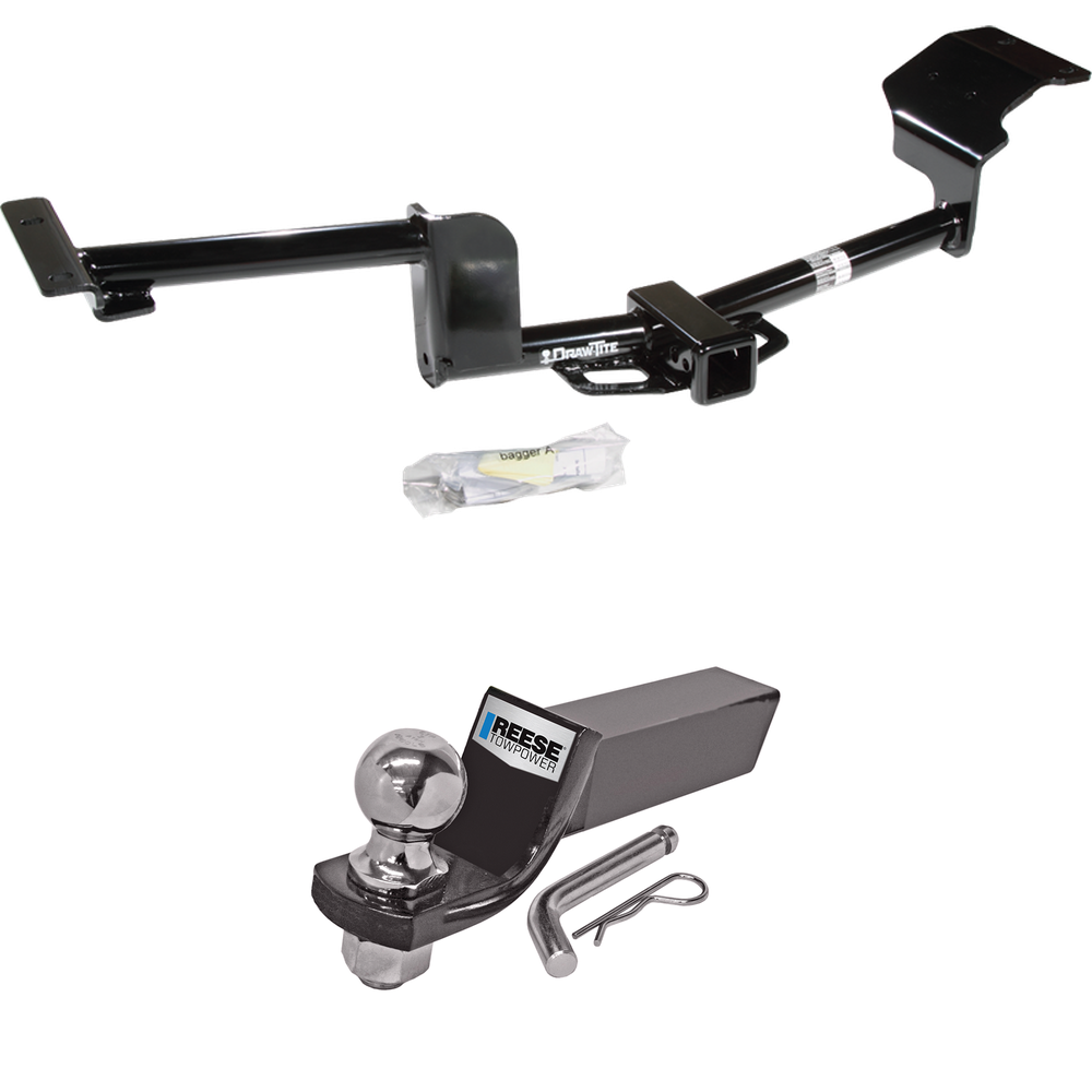 Fits 2009-2019 Ford Flex Trailer Hitch Tow PKG w/ Starter Kit Ball Mount w/ 2" Drop & 2" Ball By Draw-Tite