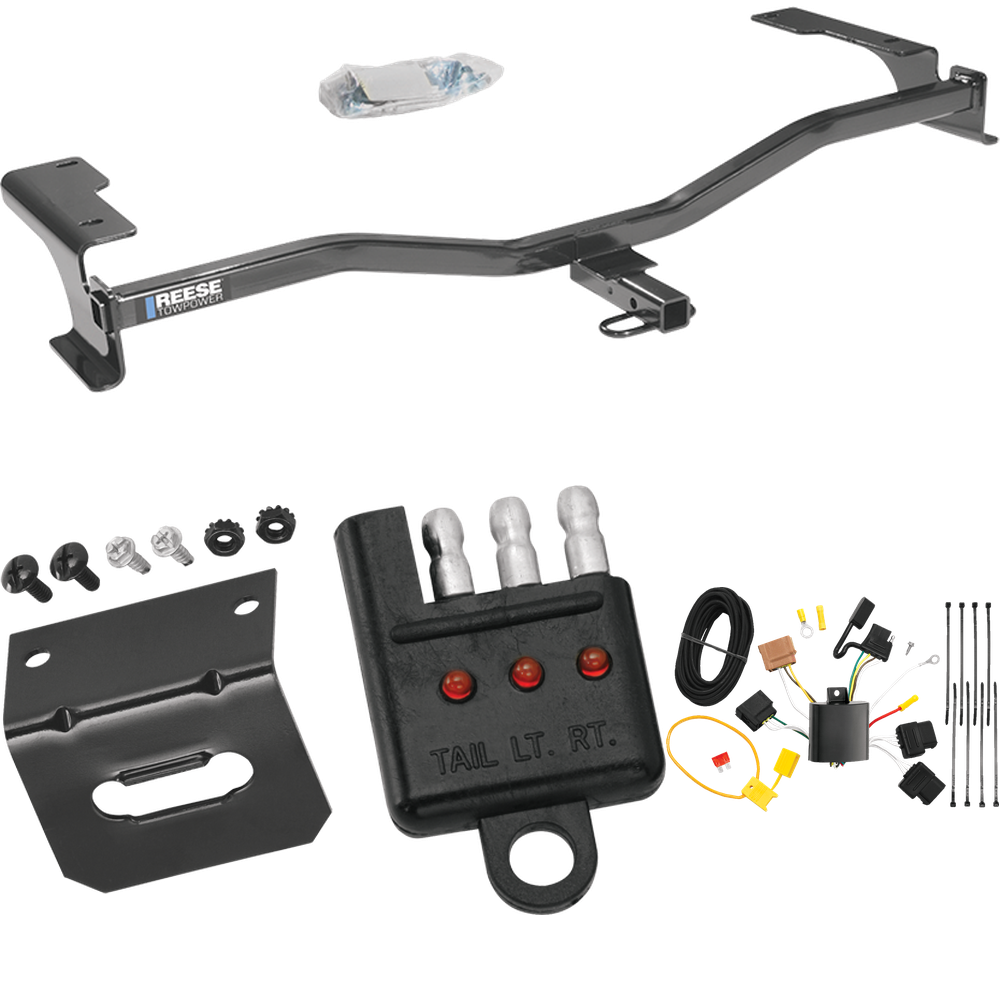 Se adapta al paquete de enganche de remolque Ford Fusion 2010-2012 con arnés de cableado plano de 4 + soporte + probador de Reese Towpower