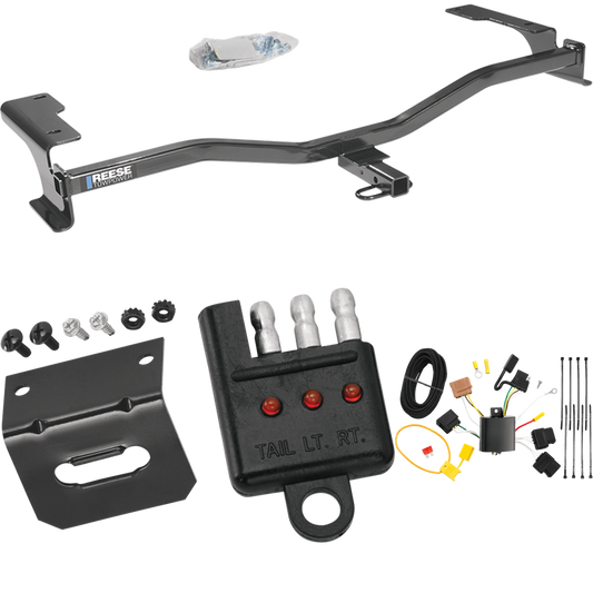 Se adapta al paquete de enganche de remolque Ford Fusion 2010-2012 con arnés de cableado plano de 4 + soporte + probador de Reese Towpower