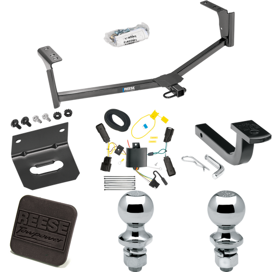 Fits 2013-2020 Ford Fusion Trailer Hitch Tow PKG w/ 4-Flat Wiring Harness + Draw-Bar + 1-7/8" + 2" Ball + Wiring Bracket + Hitch Cover (Excludes: Sport Models) By Reese Towpower