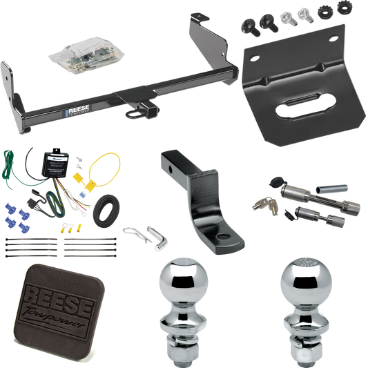 Fits 2001-2004 Ford Focus Trailer Hitch Tow PKG w/ 4-Flat Wiring Harness + Draw-Bar + 1-7/8" + 2" Ball + Wiring Bracket + Hitch Cover + Dual Hitch & Coupler Locks (For Sedan Models) By Reese Towpower