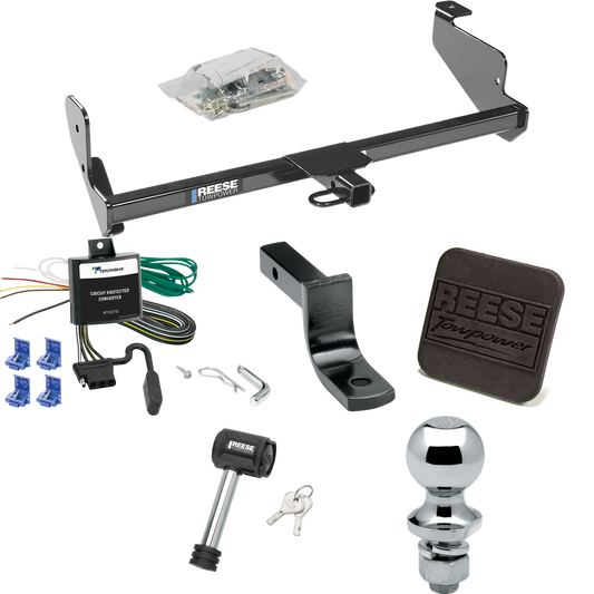 Se adapta al paquete de remolque con enganche para remolque Ford Focus 2000-2000 con arnés de cableado de 4 planos + barra de tracción + bola de 1-7/8" + cubierta de enganche + bloqueo de enganche (para modelos sedán) de Reese Towpower