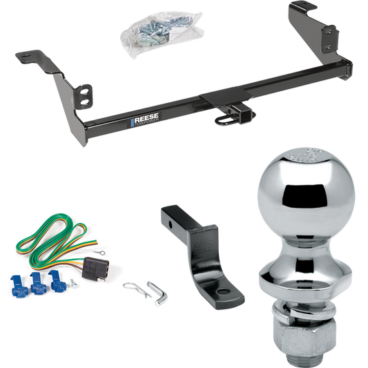 Fits 2008-2011 Ford Focus Trailer Hitch Tow PKG w/ 4-Flat Wiring Harness + Draw-Bar + 1-7/8" Ball By Reese Towpower