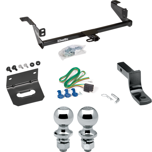 Fits 2008-2011 Ford Focus Trailer Hitch Tow PKG w/ 4-Flat Wiring Harness + Draw-Bar + 1-7/8" + 2" Ball + Wiring Bracket By Draw-Tite