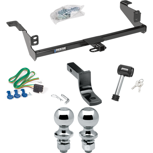 Fits 2008-2011 Ford Focus Trailer Hitch Tow PKG w/ 4-Flat Wiring Harness + Draw-Bar + 1-7/8" + 2" Ball + Hitch Lock By Reese Towpower