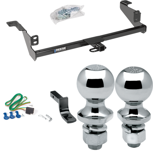 Fits 2008-2011 Ford Focus Trailer Hitch Tow PKG w/ 4-Flat Wiring Harness + Draw-Bar + 1-7/8" + 2" Ball By Reese Towpower