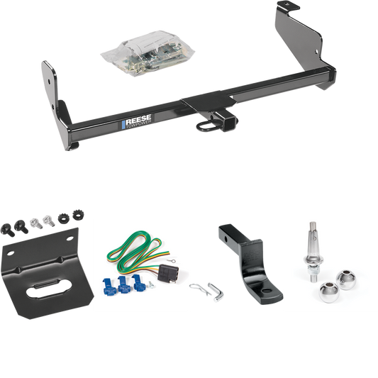 Fits 2002-2006 Ford Focus ZX5 Trailer Hitch Tow PKG w/ 4-Flat Wiring Harness + Draw-Bar + Interchangeable 1-7/8" & 2" Balls + Wiring Bracket (For Hatchback, Except SVT & w/Street Appearance Pkg. Models) By Reese Towpower