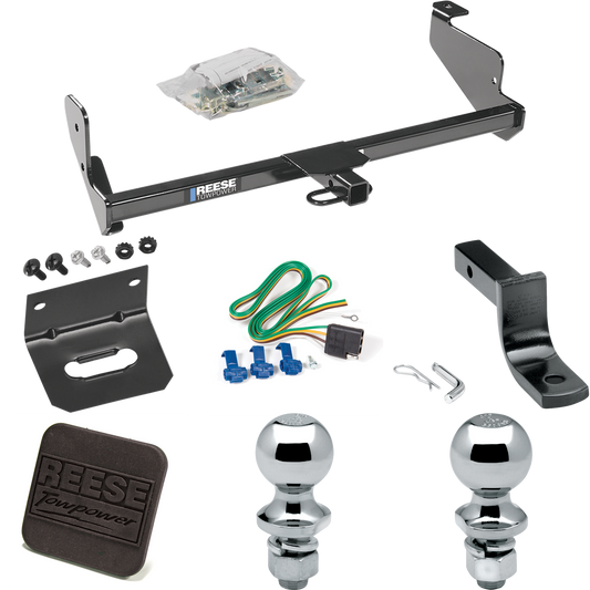 Fits 2002-2006 Ford Focus ZX5 Trailer Hitch Tow PKG w/ 4-Flat Wiring Harness + Draw-Bar + 1-7/8" + 2" Ball + Wiring Bracket + Hitch Cover (For Hatchback, Except SVT & w/Street Appearance Pkg. Models) By Reese Towpower