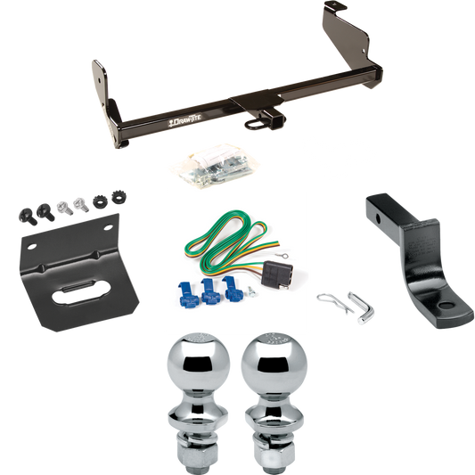 Fits 2005-2007 Ford Focus Trailer Hitch Tow PKG w/ 4-Flat Wiring Harness + Draw-Bar + 1-7/8" + 2" Ball + Wiring Bracket (For Sedan, Except w/Street Appearance Pkg. Models) By Draw-Tite