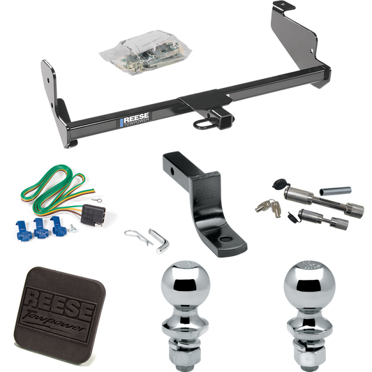 Fits 2005-2007 Ford Focus Trailer Hitch Tow PKG w/ 4-Flat Wiring Harness + Draw-Bar + 1-7/8" + 2" Ball + Hitch Cover + Dual Hitch & Coupler Locks (For Sedan, Except w/Street Appearance Pkg. Models) By Reese Towpower