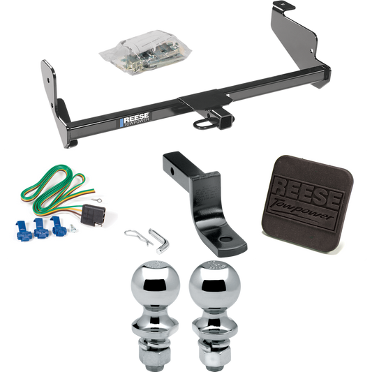 Fits 2005-2007 Ford Focus Trailer Hitch Tow PKG w/ 4-Flat Wiring Harness + Draw-Bar + 1-7/8" + 2" Ball + Hitch Cover (For Sedan, Except w/Street Appearance Pkg. Models) By Reese Towpower