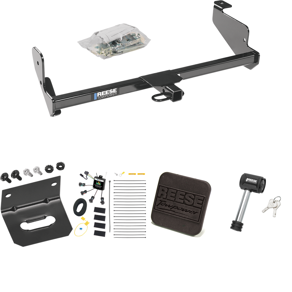 Se adapta al paquete de enganche de remolque Ford Focus 2001-2004 con arnés de cableado de 4 contactos planos "sin empalme" + cubierta de enganche + bloqueo de enganche (para modelos sedán) de Reese Towpower