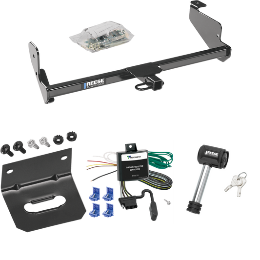 Fits 2000-2000 Ford Focus Trailer Hitch Tow PKG w/ 4-Flat Wiring Harness + Wiring Bracket + Hitch Lock (For Sedan Models) By Reese Towpower