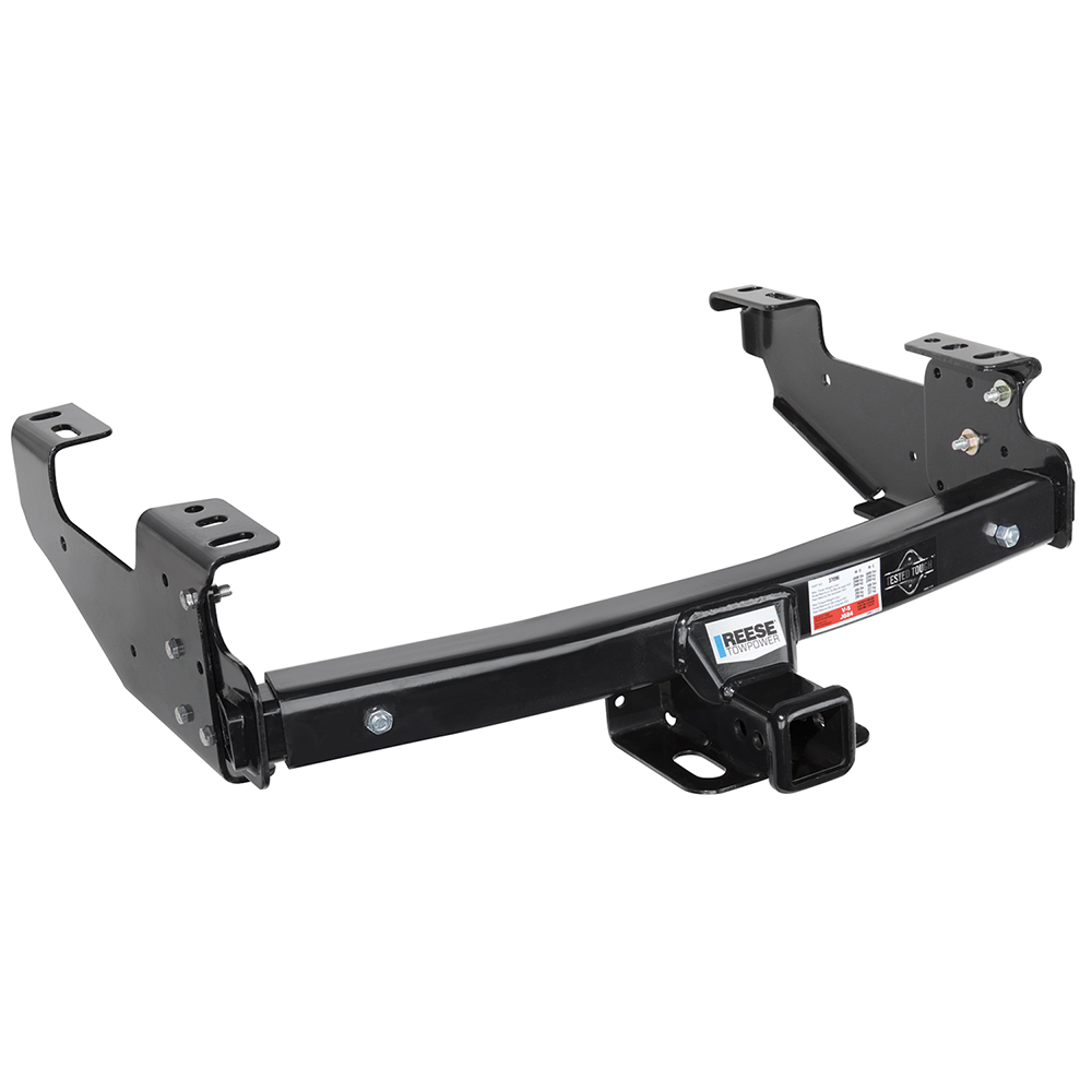 Fits 1999-2004 Ford F-250 Super Duty Trailer Hitch Tow PKG w/ 8K Round Bar Weight Distribution Hitch w/ 2-5/16" Ball + Pin/Clip + Pro Series Pilot Brake Control + Plug & Play BC Adapter + 7-Way RV Wiring (Excludes: Cab & Chassis Models) By Reese Towp