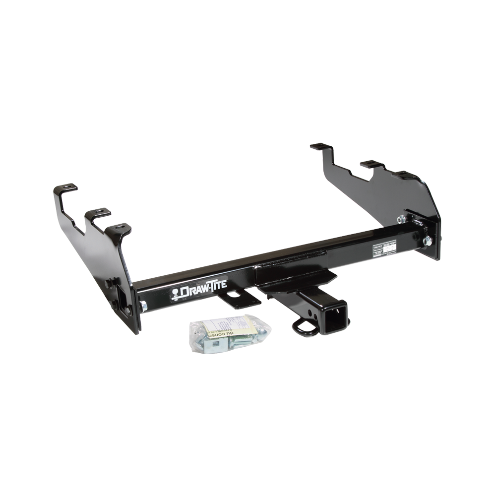 Fits 1999-2000 Ford F-350 Super Duty Trailer Hitch Tow PKG w/ Tekonsha Brakeman IV Brake Control + Plug & Play BC Adapter + 7-Way RV Wiring (For Cab & Chassis, w/34" Wide Frames & w/Deep Drop Bumper Models) By Draw-Tite