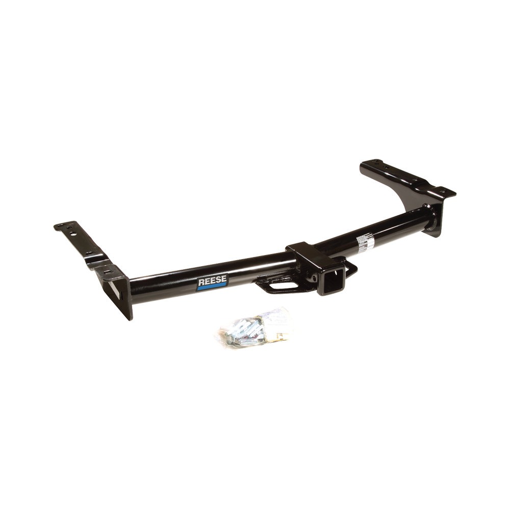 Fits 1975-1991 Ford E-150 Econoline Trailer Hitch Tow PKG w/ 11.5K Round Bar Weight Distribution Hitch w/ 2-5/16" Ball + Pin/Clip + Tekonsha Prodigy P2 Brake Control + 7-Way RV Wiring By Reese Towpower