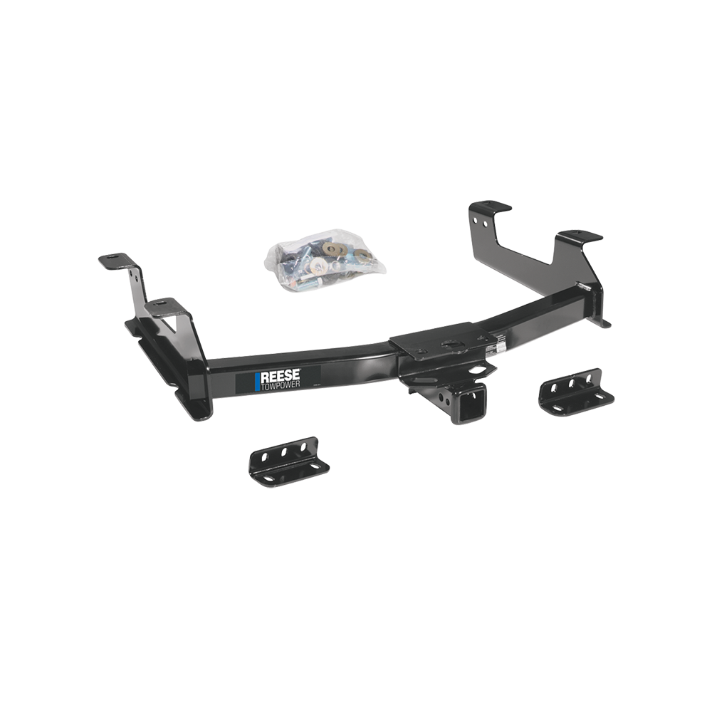 Fits 2011-2014 Chevrolet Silverado 3500 HD Trailer Hitch Tow PKG w/ Ball Mount w/ 4" Drop + Interchangeable Ball 1-7/8" & 2" & 2-5/16" By Reese Towpower