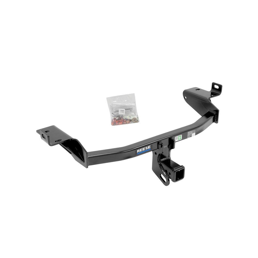 Fits 2019-2023 Jeep Cherokee Trailer Hitch Tow PKG w/ 4-Flat Wiring + Ball Mount w/ 4" Drop + 2" Ball + 2-5/16" Ball + Wiring Bracket + Hitch Lock + Hitch Cover By Reese Towpower