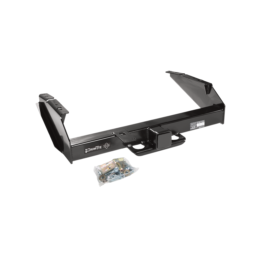 Fits 1980-1986 Ford F-350 Trailer Hitch Tow PKG w/ 2-1/2" to 2" Adapter 24" Length + Hitch Lock (Excludes: w/Custom Fascia Models) By Draw-Tite