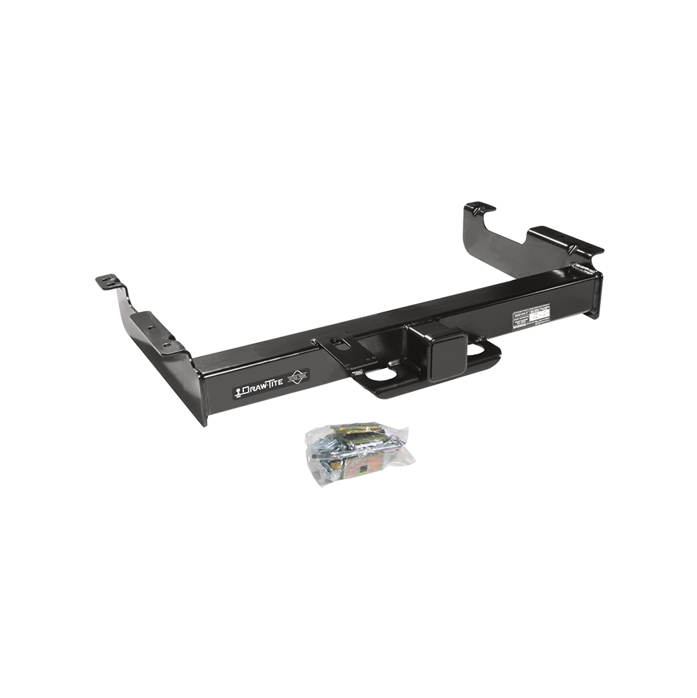 Fits 1996-2023 Chevrolet Express 2500 Trailer Hitch Tow PKG w/ 2-1/2" to 2" Adapter 41" Length + Adjustable Pintle Hook Mounting Plate + 20K Pintle Hook + Hitch Lock By Draw-Tite