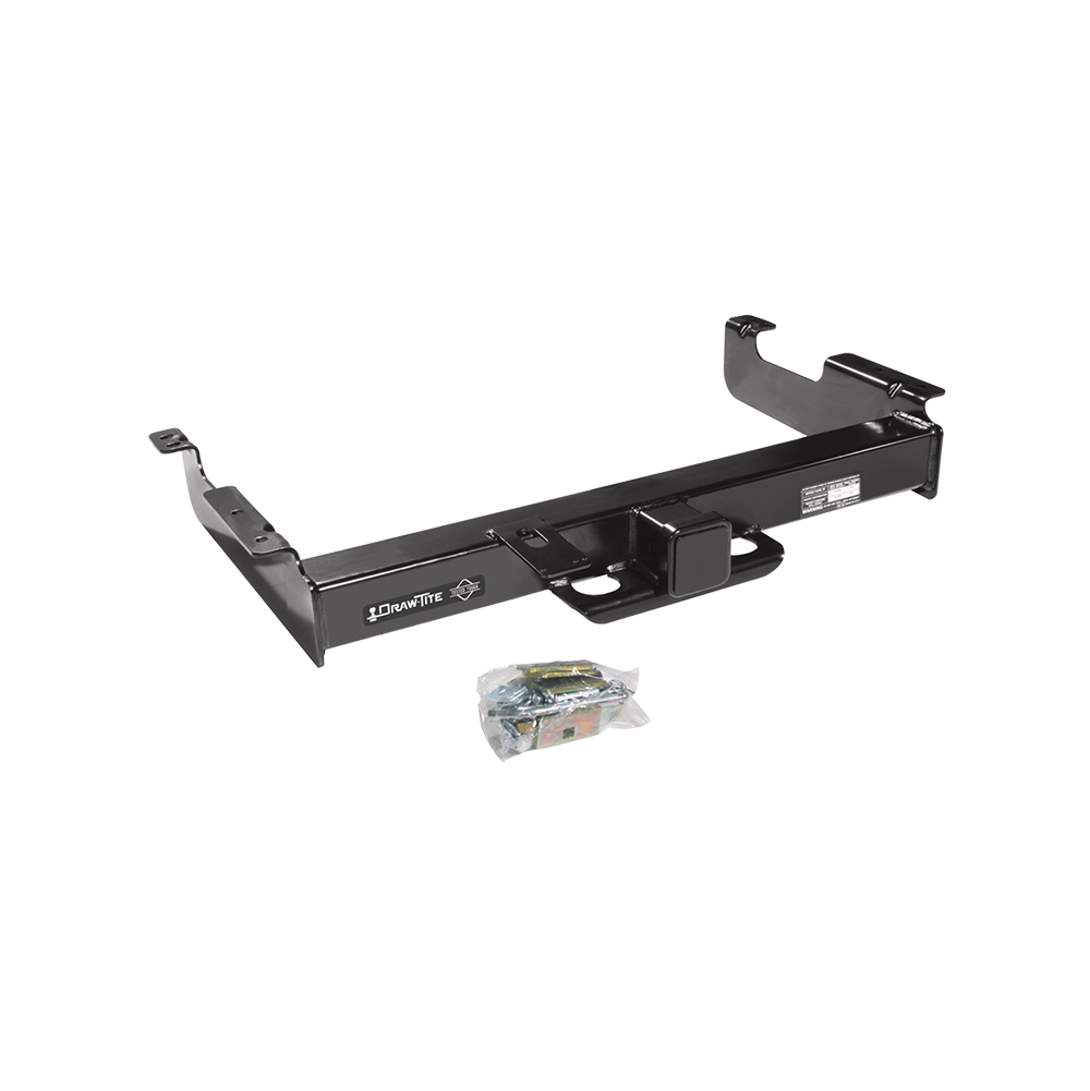 Se adapta al paquete de enganche de remolque Chevrolet Express 2500 2003-2023 con arnés de cableado plano de 4 + adaptador de 2-1/2" a 2" de 7" de largo + bloqueo de enganche de Draw-Tite