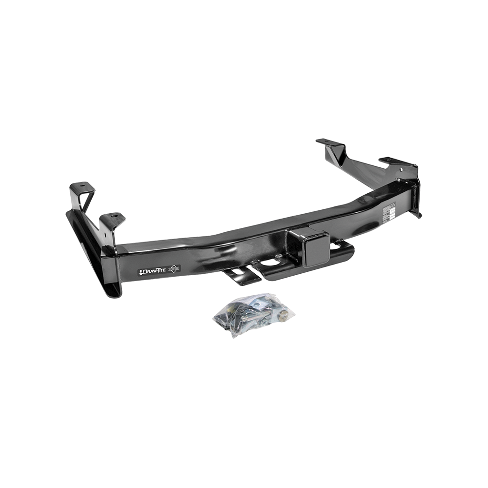 Fits 2001-2002 Chevrolet Silverado 3500 Trailer Hitch Tow PKG w/ 2-1/2" to 2" Adapter 6" Length + Adjustable Pintle Hook Mounting Plate + Pintle Hook & 2" Ball Combination + Hitch Lock By Draw-Tite