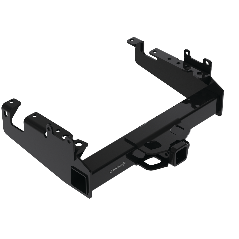 Fits 2019-2023 Ford F-550 Super Duty Trailer Hitch Tow PKG w/ 2-1/2" to 2" Adapter 6" Length + Adjustable Pintle Hook Mounting Plate + Pintle Hook & 2-5/16" Ball Combination + Hitch Lock (For Cab & Chassis, w/34" Wide Frames Models) By Draw-Tite