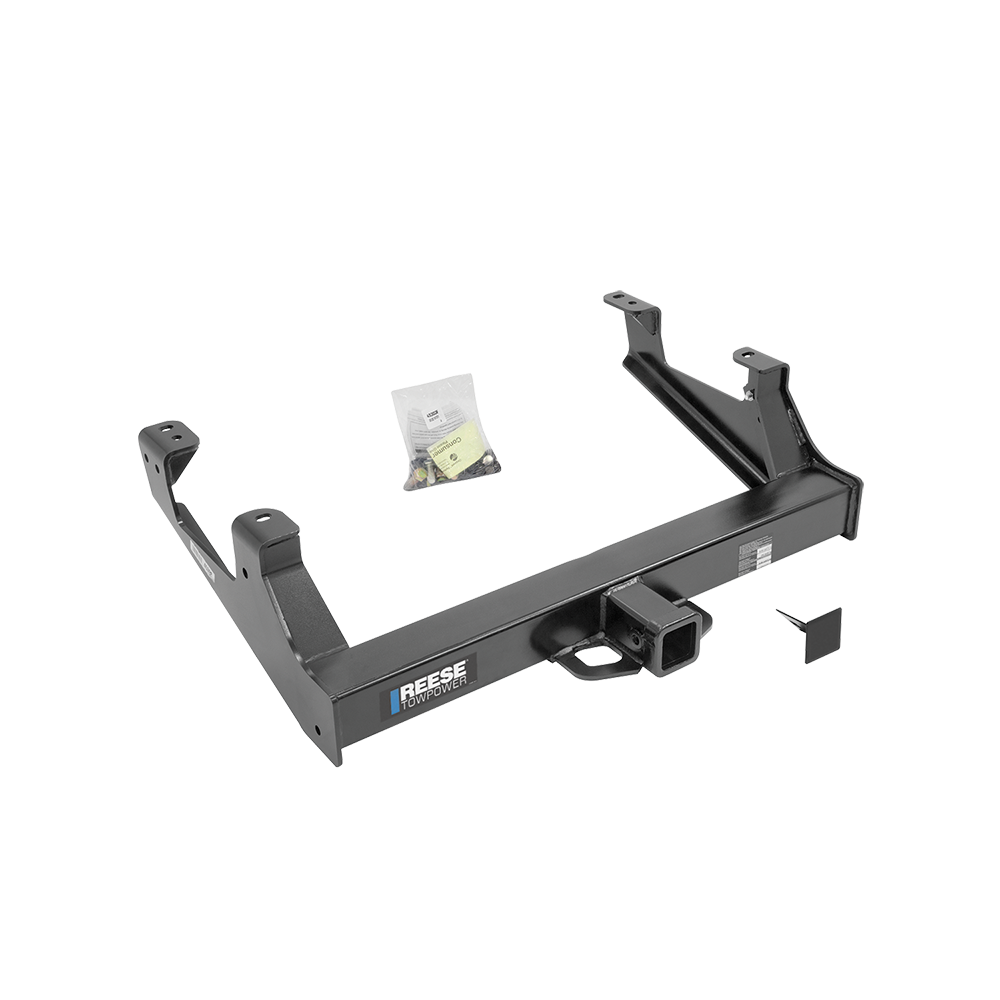 Fits 2015-2019 Chevrolet Silverado 2500 HD Trailer Hitch Tow PKG w/ 4-Flat Wiring Harness + 2-1/2" to 2" Adapter 7" Length + Adjustable Drop Rise Triple Ball Ball Mount 1-7/8" & 2" & 2-5/16" Trailer Balls + Pin/Clip By Reese Towpower