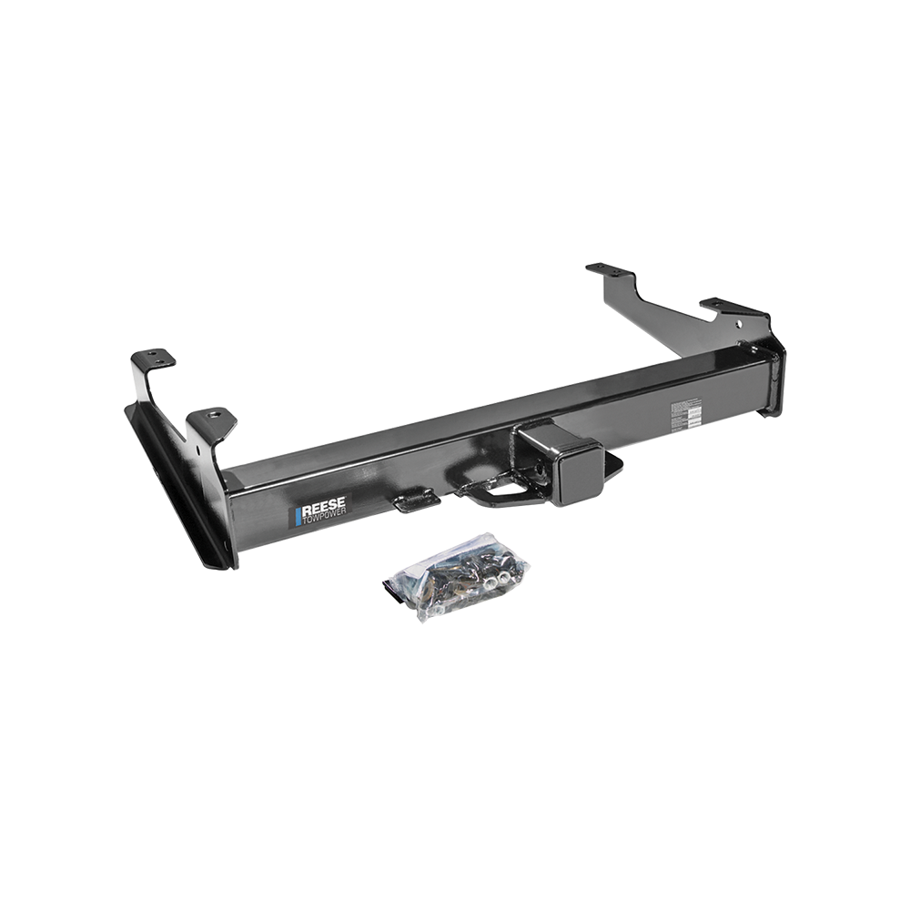 Fits 2001-2002 Chevrolet Silverado 2500 HD Trailer Hitch Tow PKG w/ 2-1/2" to 2" Adapter 7" Length + Adjustable Pintle Hook Mounting Plate + 20K Pintle Hook + Hitch Lock (For 8 ft. Bed Models) By Reese Towpower