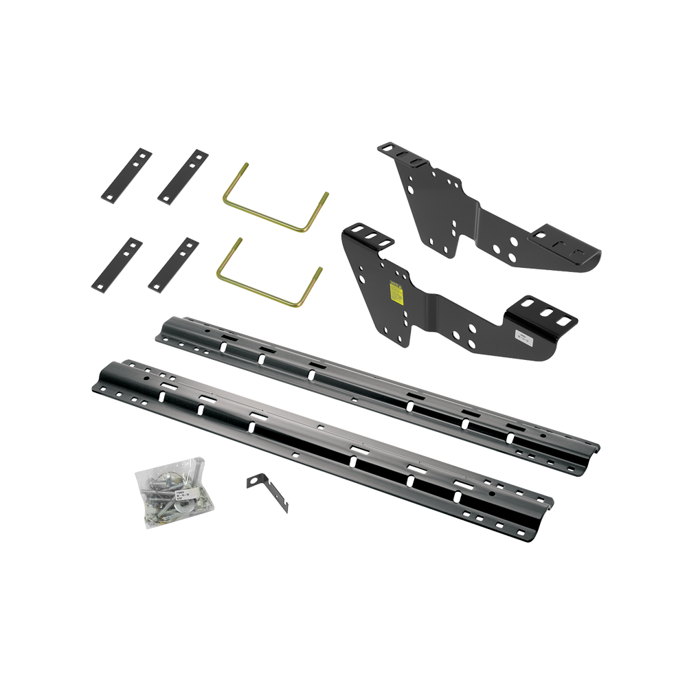 Fits 2007-2010 Chevrolet Silverado 3500 HD Custom Industry Standard Above Bed Rail Kit + 16K Fifth Wheel + Square Slider + King Pin Lock (For 6-1/2' or Shorter Bed, w/o Factory Puck System Models) By Reese