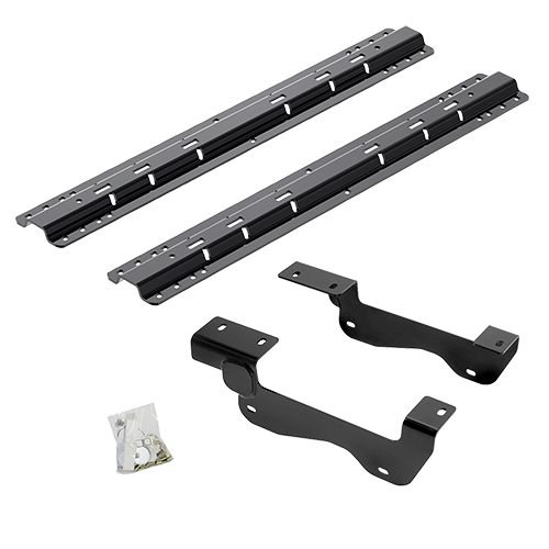 Fits 2015-2020 Ford F-150 Custom Industry Standard Above Bed Rail Kit + 16K Fifth Wheel + Square Slider + In-Bed Wiring + King Pin Lock (For 6-1/2' or Shorter Bed, Except Raptor, w/o Factory Puck System Models) By Reese