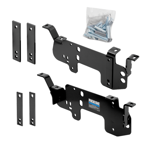 Fits 2011-2012 RAM 3500 Custom Outboard Above Bed Rail Kit + 16K Fifth Wheel + Square Slider + King Pin Lock (For 6-1/2' or Shorter Bed, w/o Factory Puck System Models) By Reese