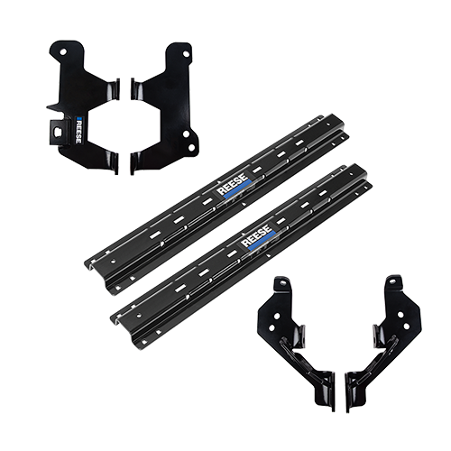 Fits 2019-2023 RAM 1500 Custom Outboard Above Bed Rail Kit + Reese M5 20K Fifth Wheel + In-Bed Wiring + King Pin Lock + Base Rail Lock + 10" Lube Plate + Fifth Wheel Cover + Lube (For 5'8 or Shorter Bed (Sidewinder Required), (New Body Style), Except