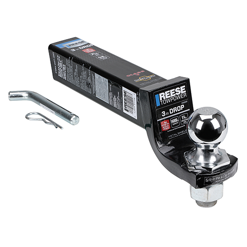 Fits 2019-2023 Ford F-550 Super Duty Trailer Hitch Tow PKG w/ Interlock Ball Mount Starter Kit 3" Drop w/ 2" Ball (For Cab & Chassis, w/34" Wide Frames Models) By Reese Towpower