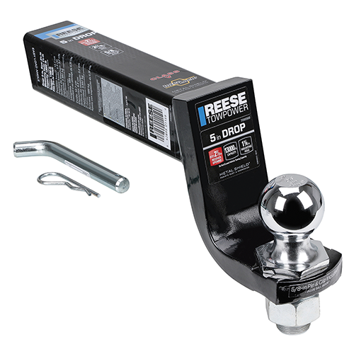 Fits 2011-2023 RAM 3500 Trailer Hitch Tow PKG w/ Interlock Ball Mount Starter Kit 5" Drop w/ 2" Ball By Reese Towpower