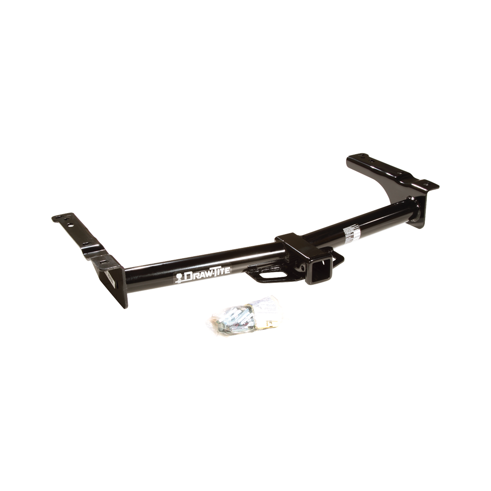 Fits 1975-1983 Ford E-100 Econoline Trailer Hitch Tow PKG w/ 4-Flat Wiring + Ball Mount w/ 2" Drop + 2-5/16" Ball + Wiring Bracket + Hitch Cover By Draw-Tite