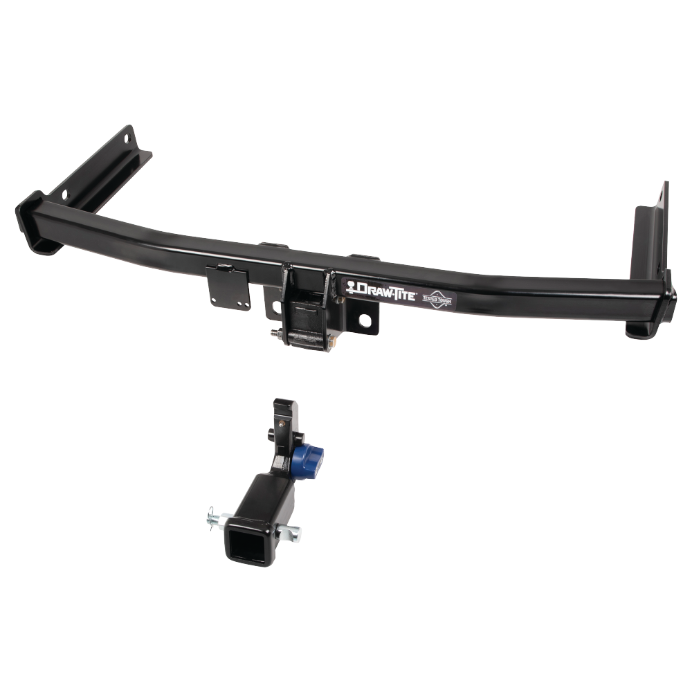 Fits 2018-2018 Volkswagen Tiguan Trailer Hitch Tow PKG w/ 4-Flat Wiring + Ball Mount w/ 2" Drop + Interchangeable Ball 1-7/8" & 2" & 2-5/16" + Wiring Bracket + Dual Hitch & Coupler Locks + Hitch Cover By Draw-Tite