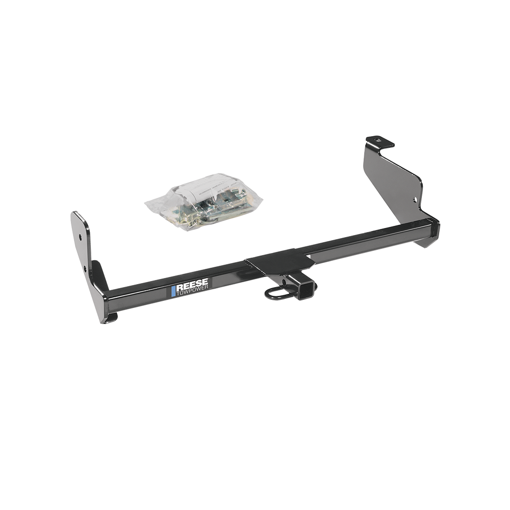 Fits 2005-2007 Ford Focus Trailer Hitch Tow PKG w/ Hitch Adapter 1-1/4" to 2" Receiver + 1/2" Pin & Clip + 60" x 24" Cargo Carrier Rack (For Sedan, Except w/Street Appearance Pkg. Models) By Reese Towpower