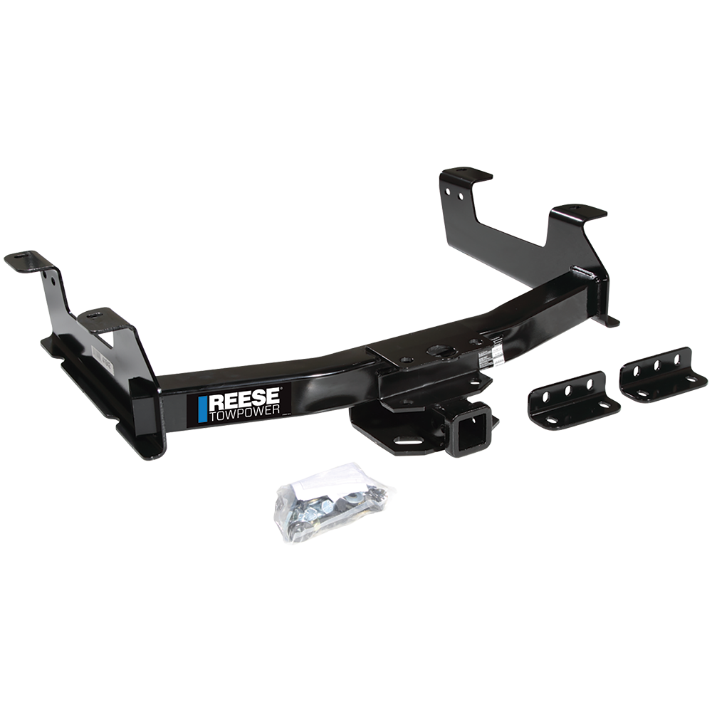 Fits 2011-2014 GMC Sierra 2500 HD Trailer Hitch Tow PKG w/ 4-Flat Wiring Harness + Adjustable Drop Rise Triple Ball Ball Mount 1-7/8" & 2" & 2-5/16" Trailer Balls + Pin/Clip + Hitch Cover + Wiring Bracket By Reese Towpower