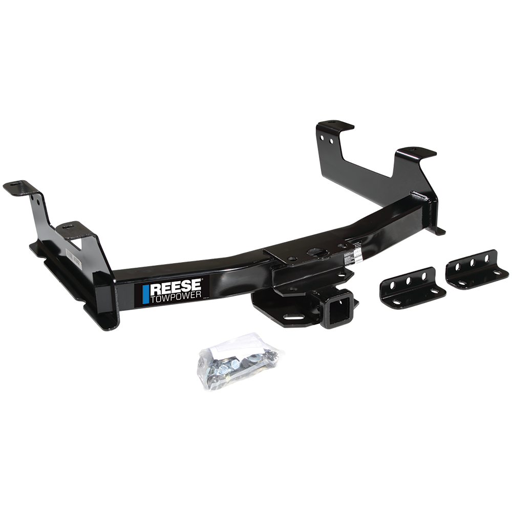 Fits 2011-2014 GMC Sierra 3500 HD Trailer Hitch Tow PKG w/ 17K Trunnion Bar Weight Distribution Hitch + Pin/Clip + Dual Cam Sway Control + 2-5/16" Ball + Tekonsha Prodigy P3 Brake Control + Generic BC Wiring Adapter + 7-Way RV Wiring By Reese Towpowe