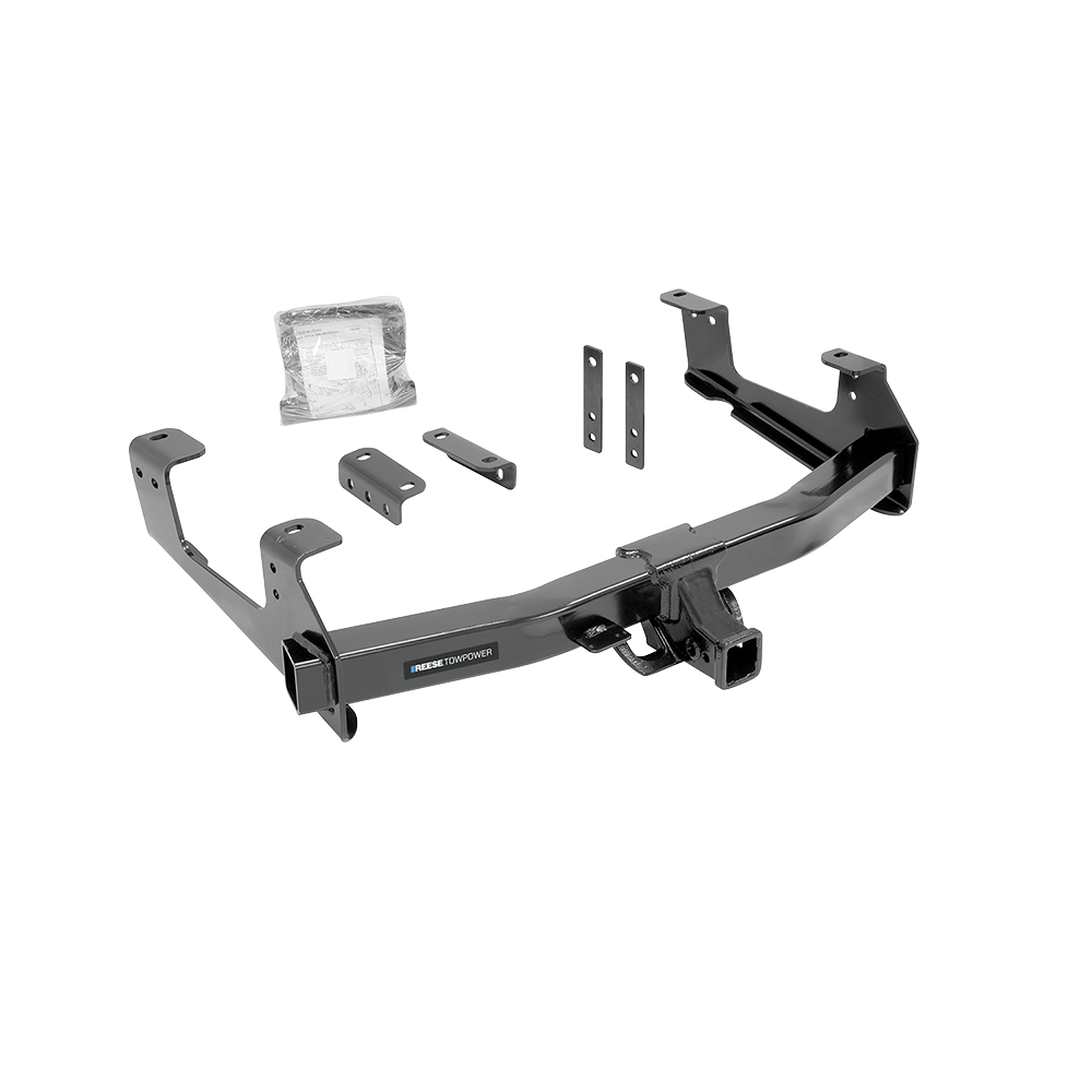 Fits 2015-2019 Chevrolet Silverado 2500 HD Trailer Hitch Tow PKG w/ 4-Flat Wiring Harness + Adjustable Drop Rise Triple Ball Ball Mount 1-7/8" & 2" & 2-5/16" Trailer Balls + Dual Hitch & Coupler Locks + Hitch Cover + Wiring Bracket By Reese Towpower